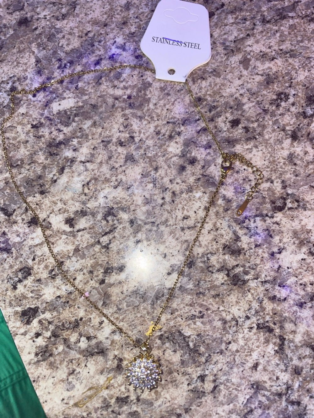 Gold Spinning Crystal Pendant Necklace